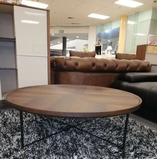 the way to style a round coffee table