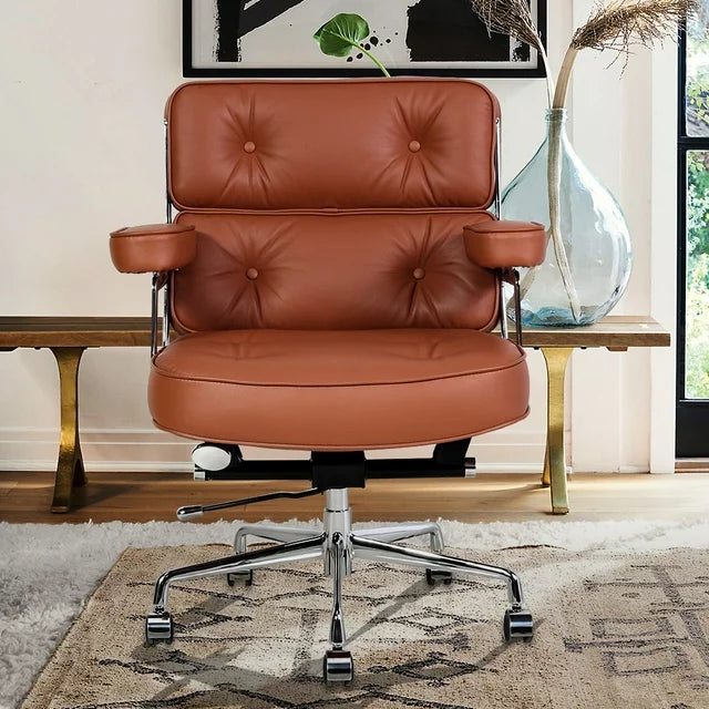 RP Genuine Leather Eames #104 Office Chair, Brown color available now.