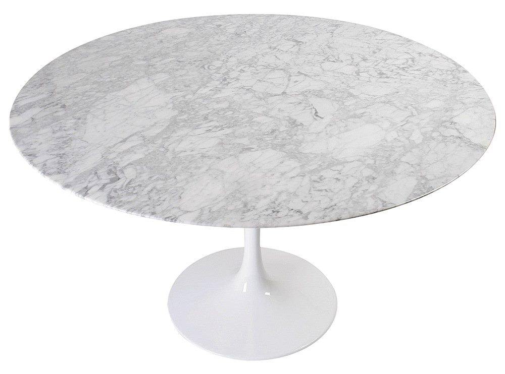 Marble Round Tulip Dining Table - 90cm Diameter