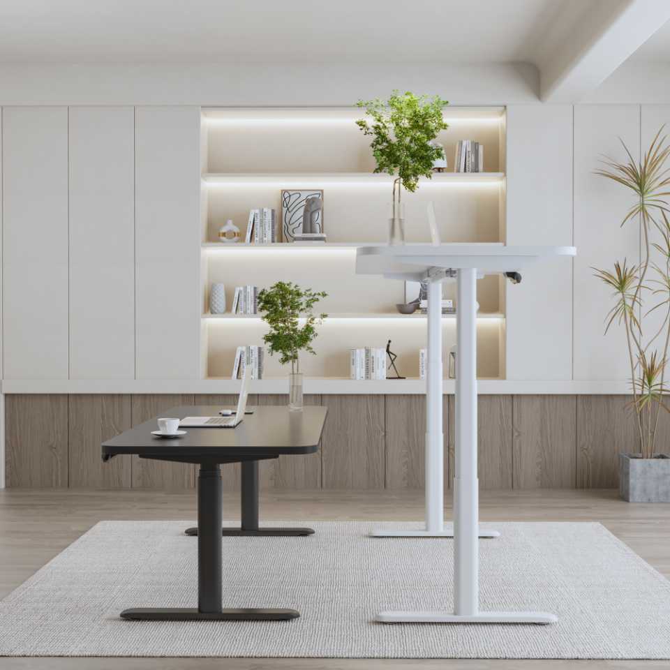 Standing Desk | Height Adjustable Desk - Walnut