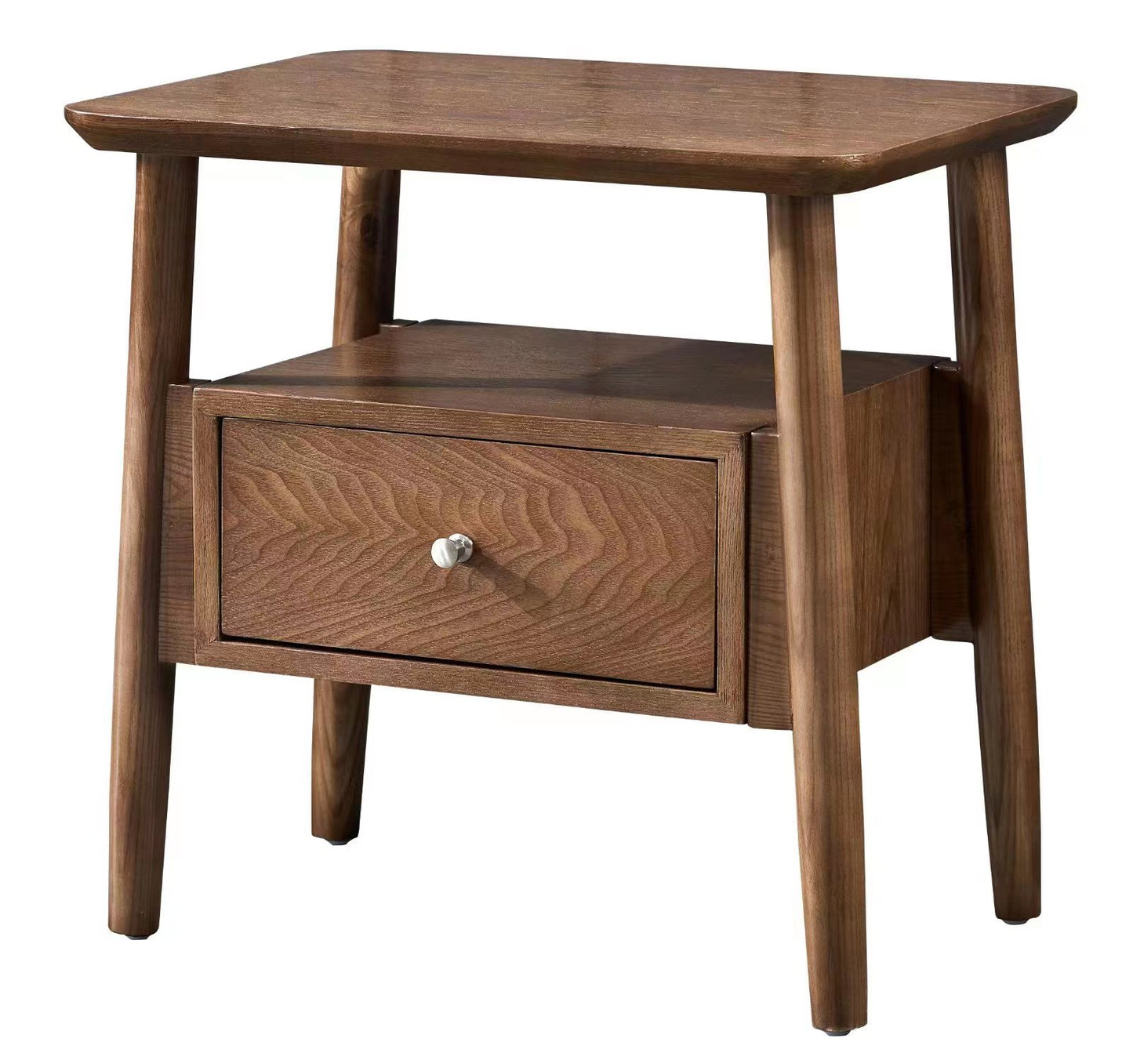 #17226 solid ash wood bed side table, walnut  color available