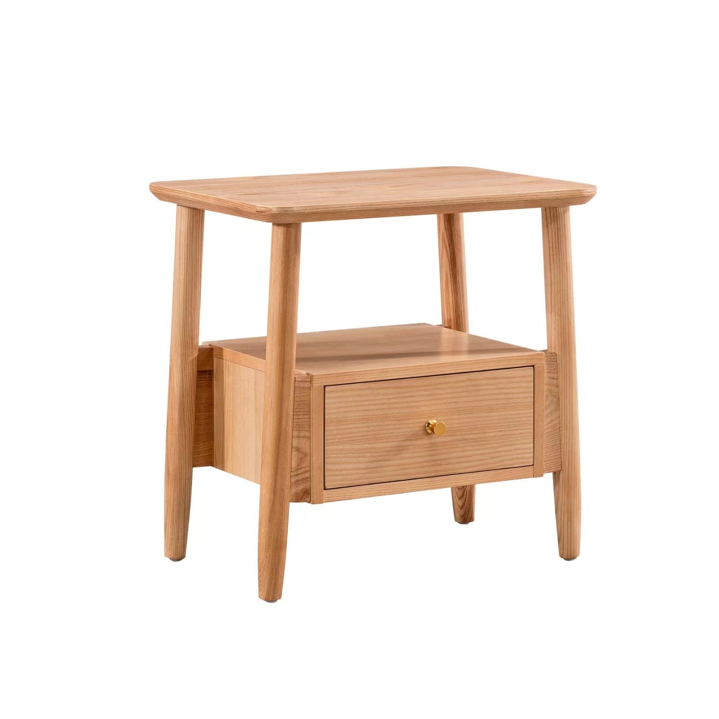 #17226 solid ash wood bed side table, walnut  color available