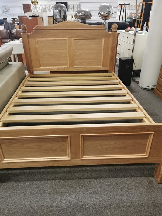Solid Oak Bed Frame,  queen and king size natural colour.