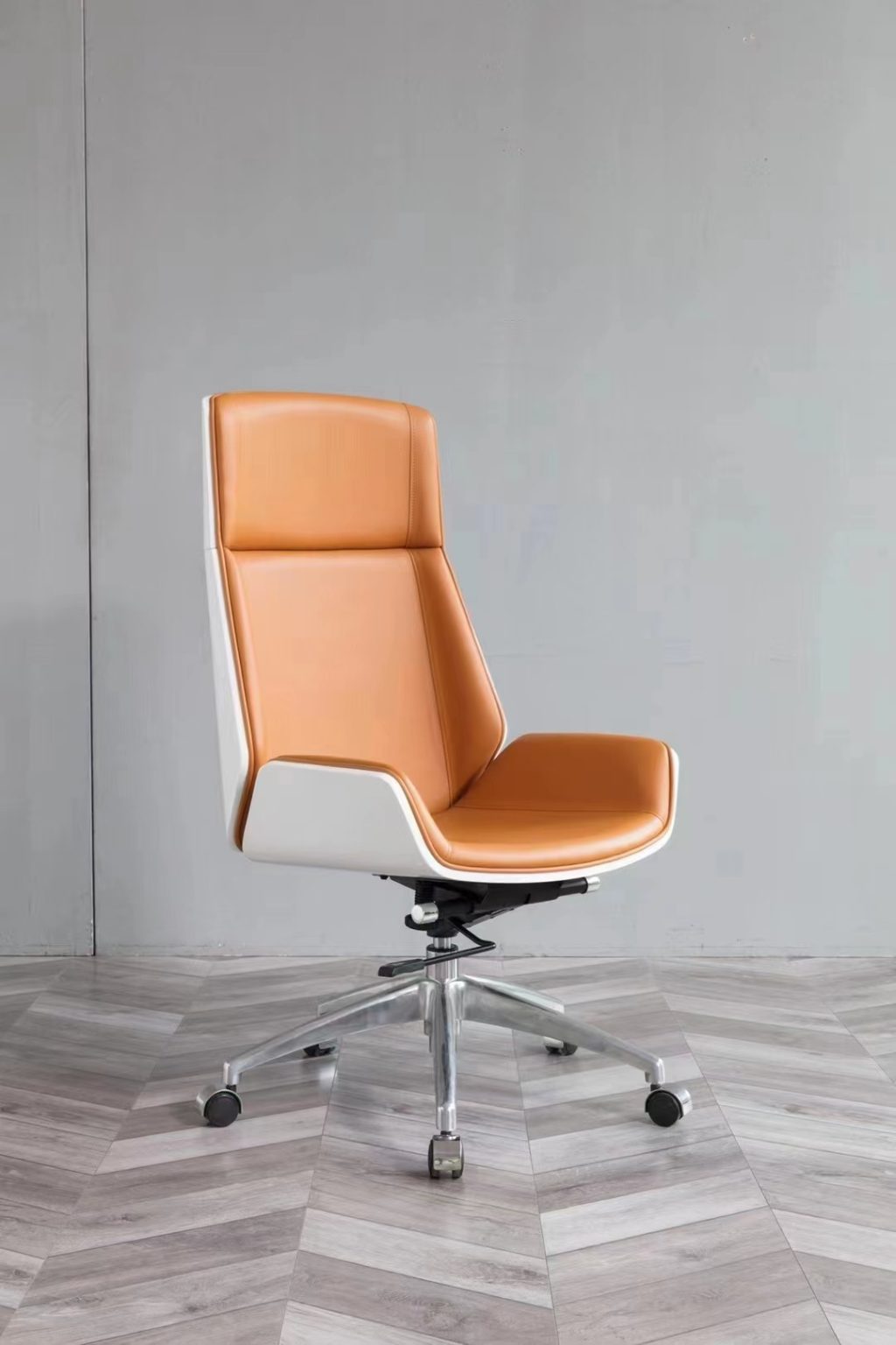 Microfiber leather Modern office chair HB-10, white color*Special*