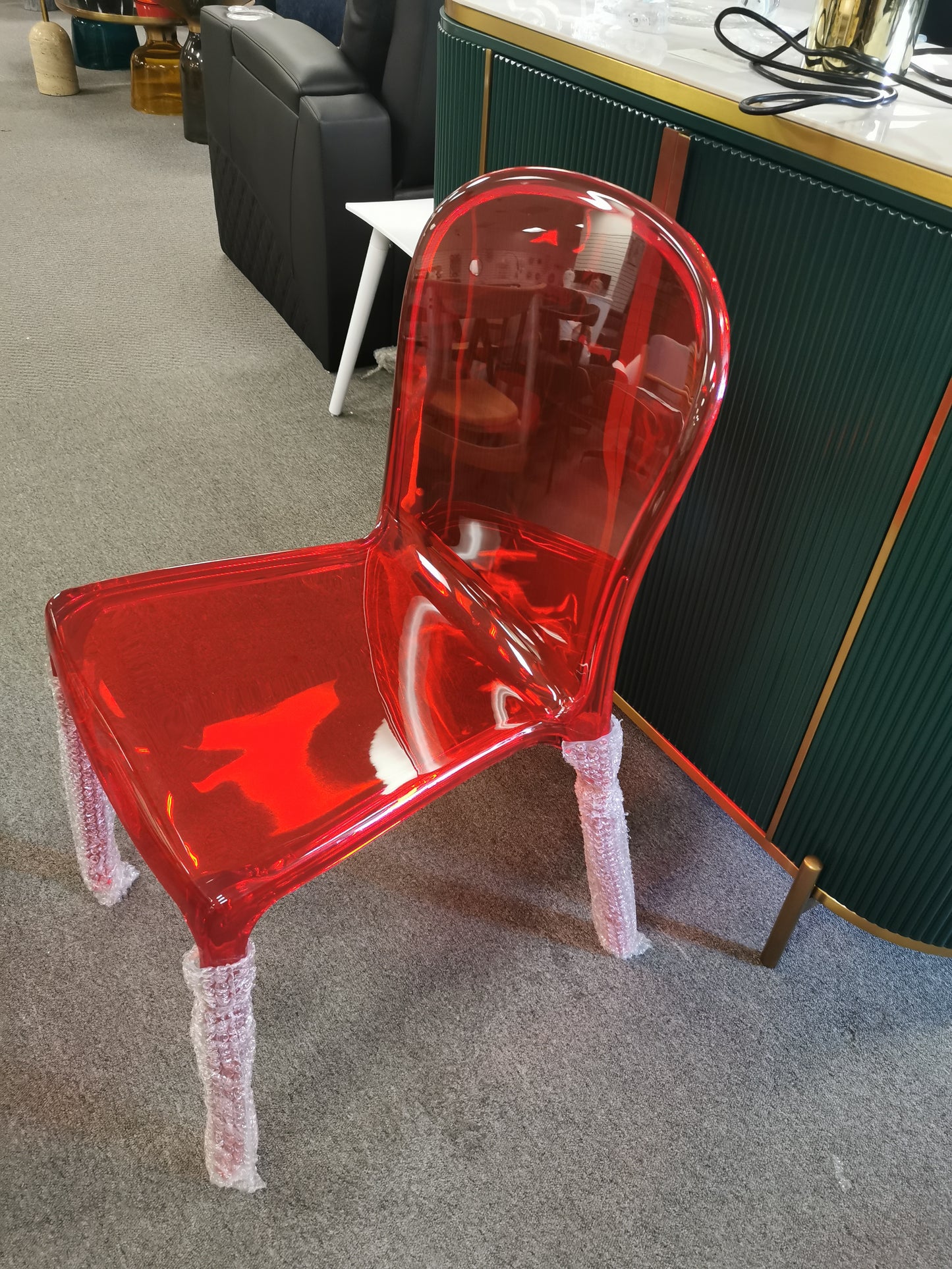 Armless Ghost Chair, Red Color, Clearance sale.