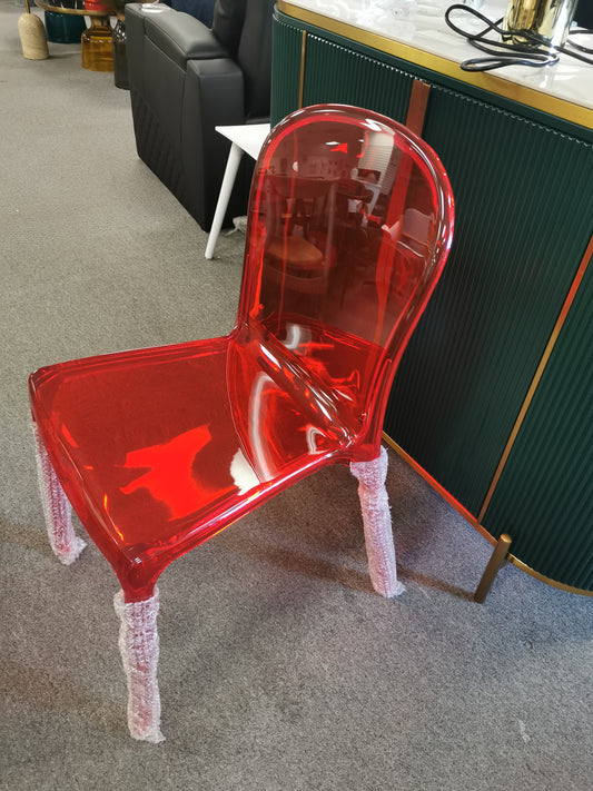 Armless Ghost Chair, Red Color, Clearance sale.