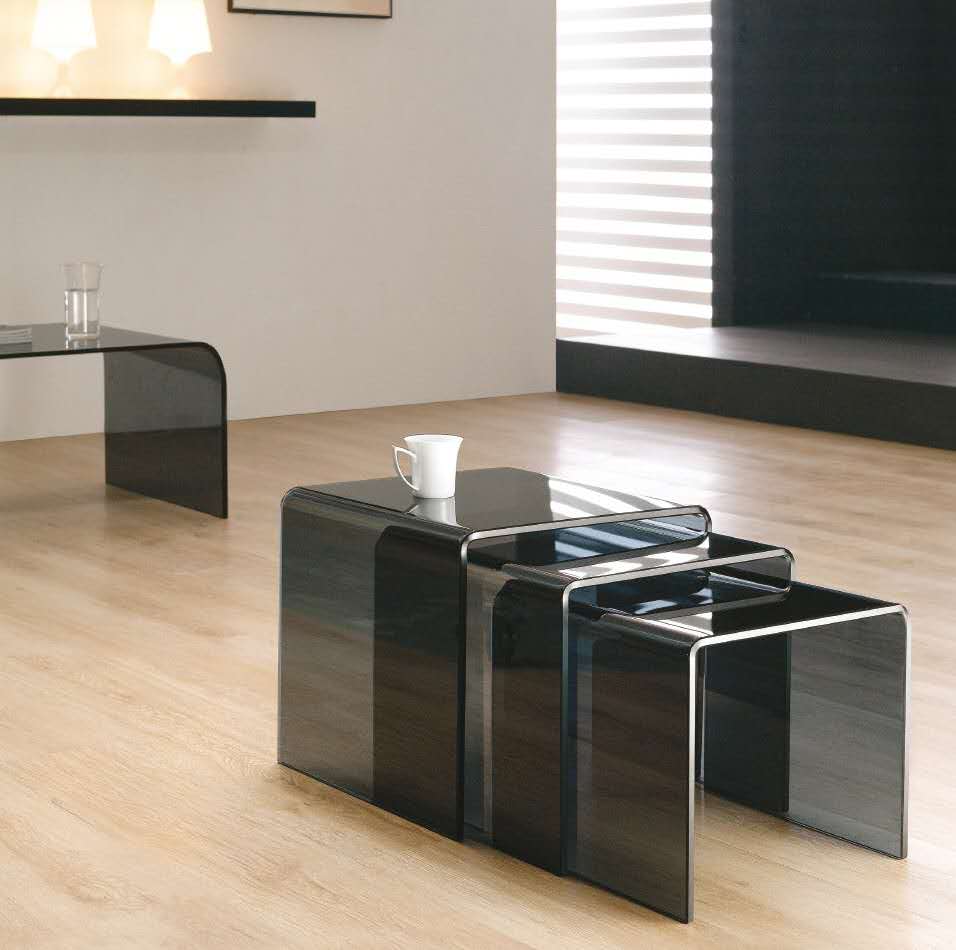 3 pcs Glass nest table, 2 colors available now