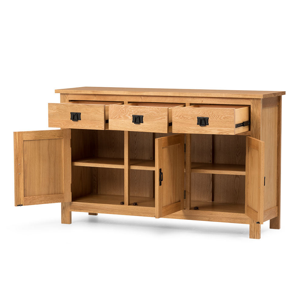 High Quality Solid Oak Buffet 3 doors 3 drawers, 2 color in stock