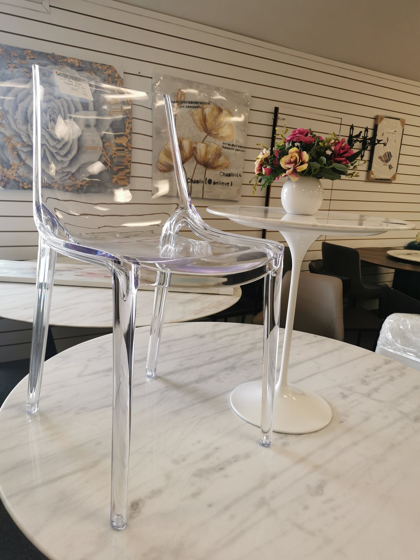 *MG* Ghost Penguin transparent armless dining chair
