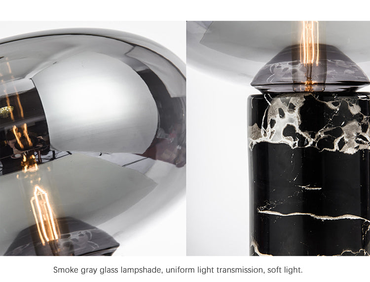 Glass+Marble base Table Lamp Grey color Available now