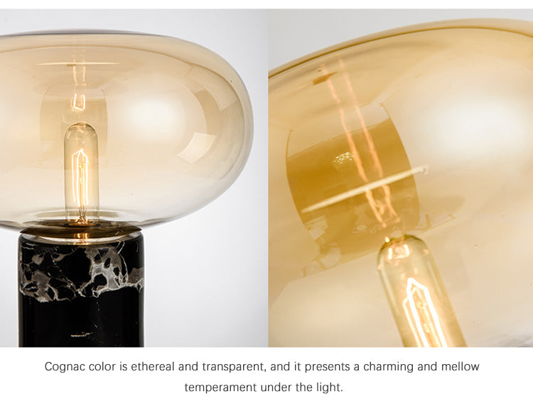 Glass+Marble base Table Lamp Grey color Available now