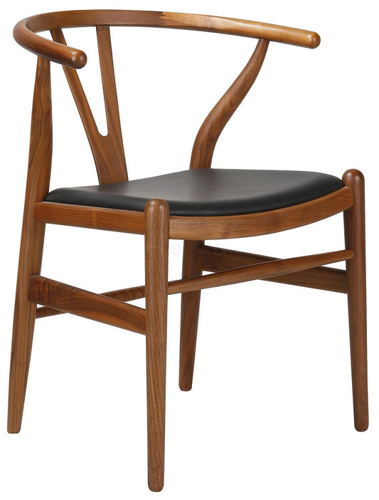 Replica HANS WISHBONE Dining Chair with Top Grain Leather, Special now