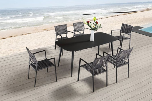 7pcs Ropes Aluminum Outdoor Dining set #2005