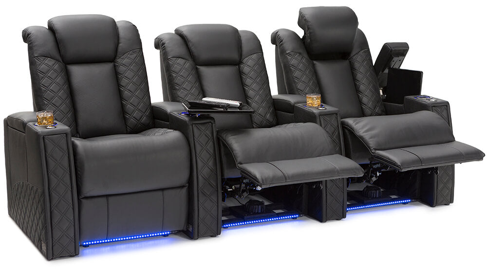 Genuine Leather Home Theatre Seating #1897 with 3 power recliner, available now