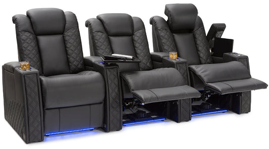Genuine Leather Home Theatre Seating #1897 with 3 power recliner, available now
