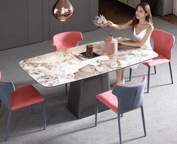 #901R Sintered Stone Dining Table - Italian Grey - 160cm Clearance.