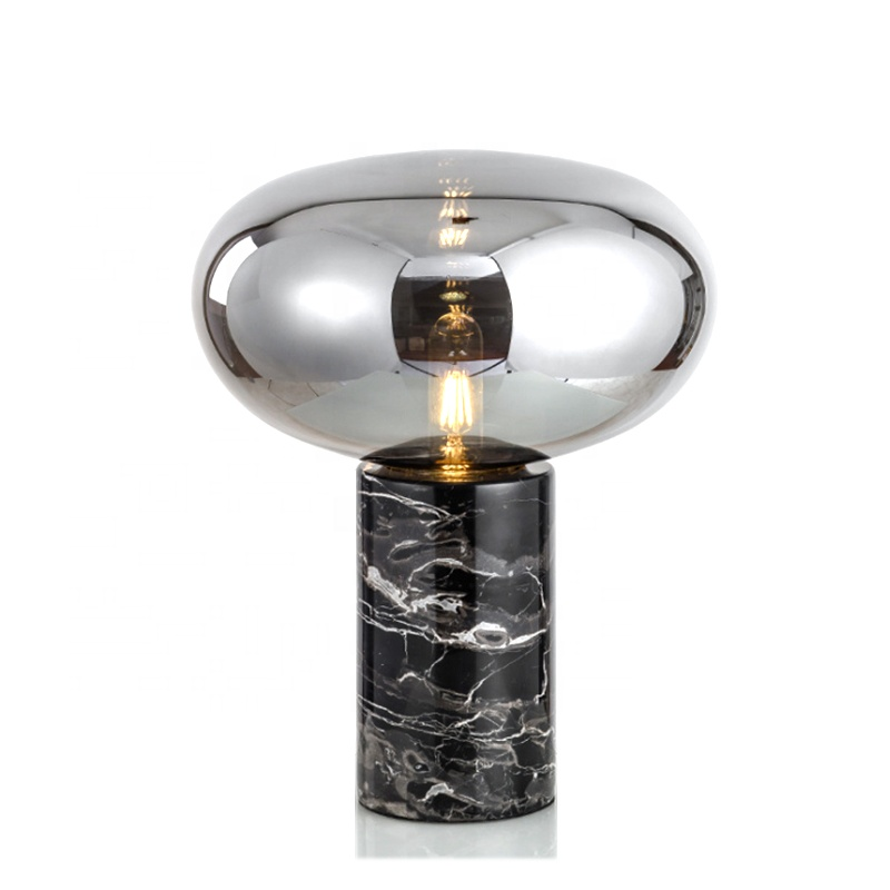 Glass+Marble base Table Lamp Grey color Available now