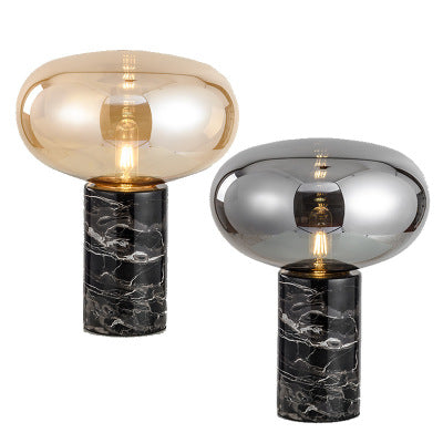 Glass+Marble base Table Lamp Grey color Available now