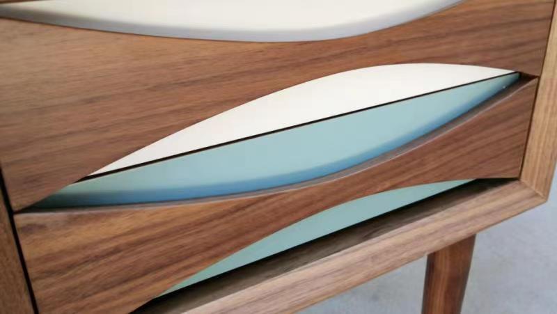 Veneer wooden frame Bed Side table #025,Special now.