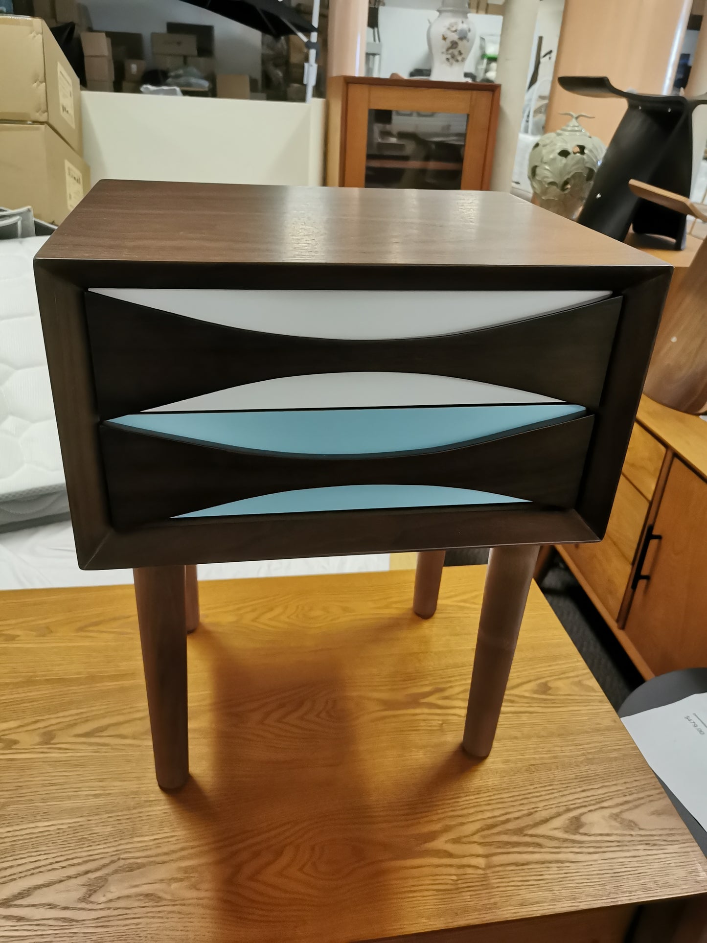 Veneer wooden frame Bed Side table #025,Special now.