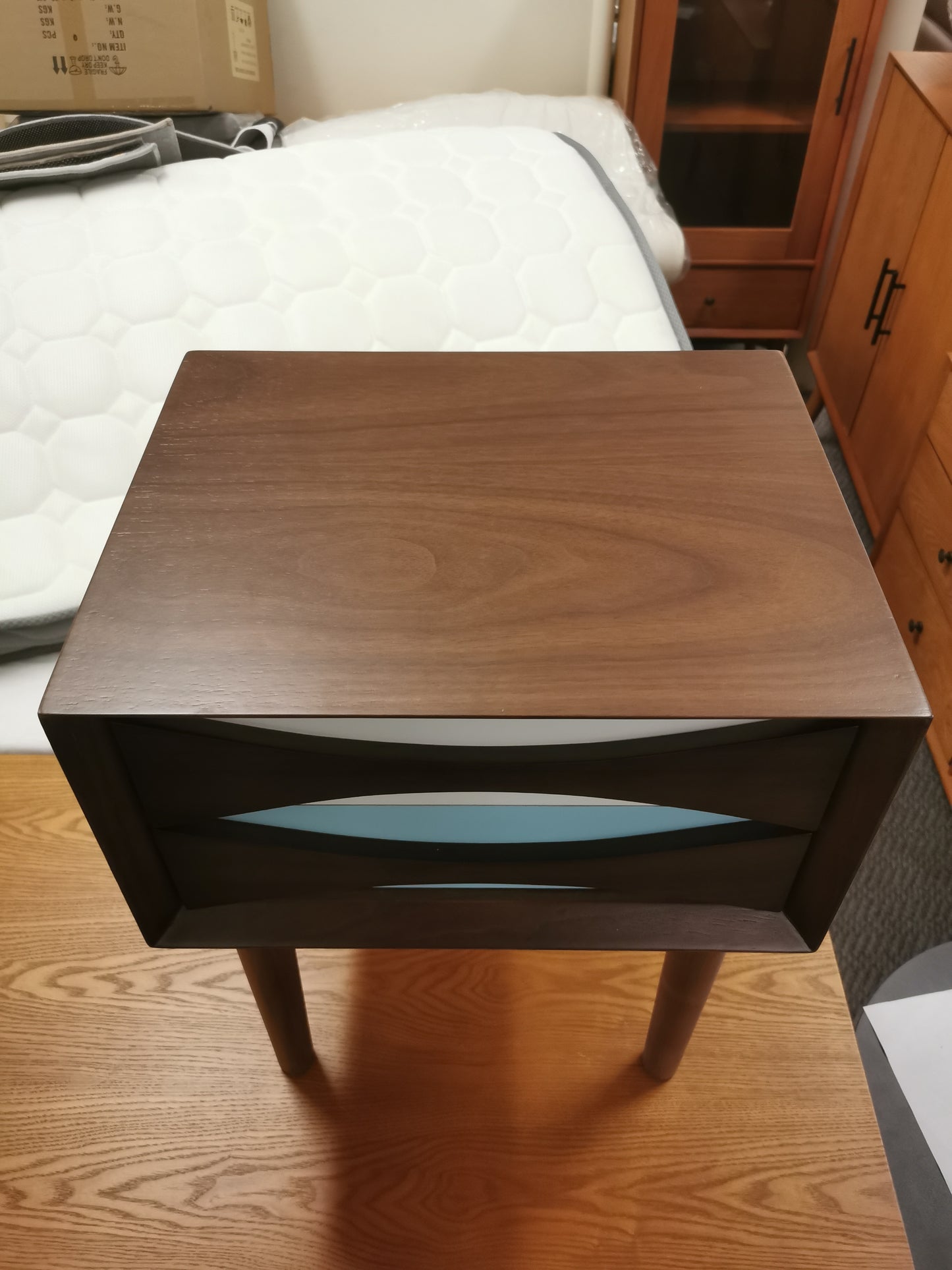Veneer wooden frame Bed Side table #025,Special now.