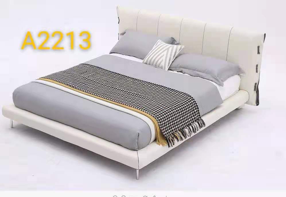 Italian Design Genuine Leather Bed Frame #2213, 3 size available Clearance Sale
