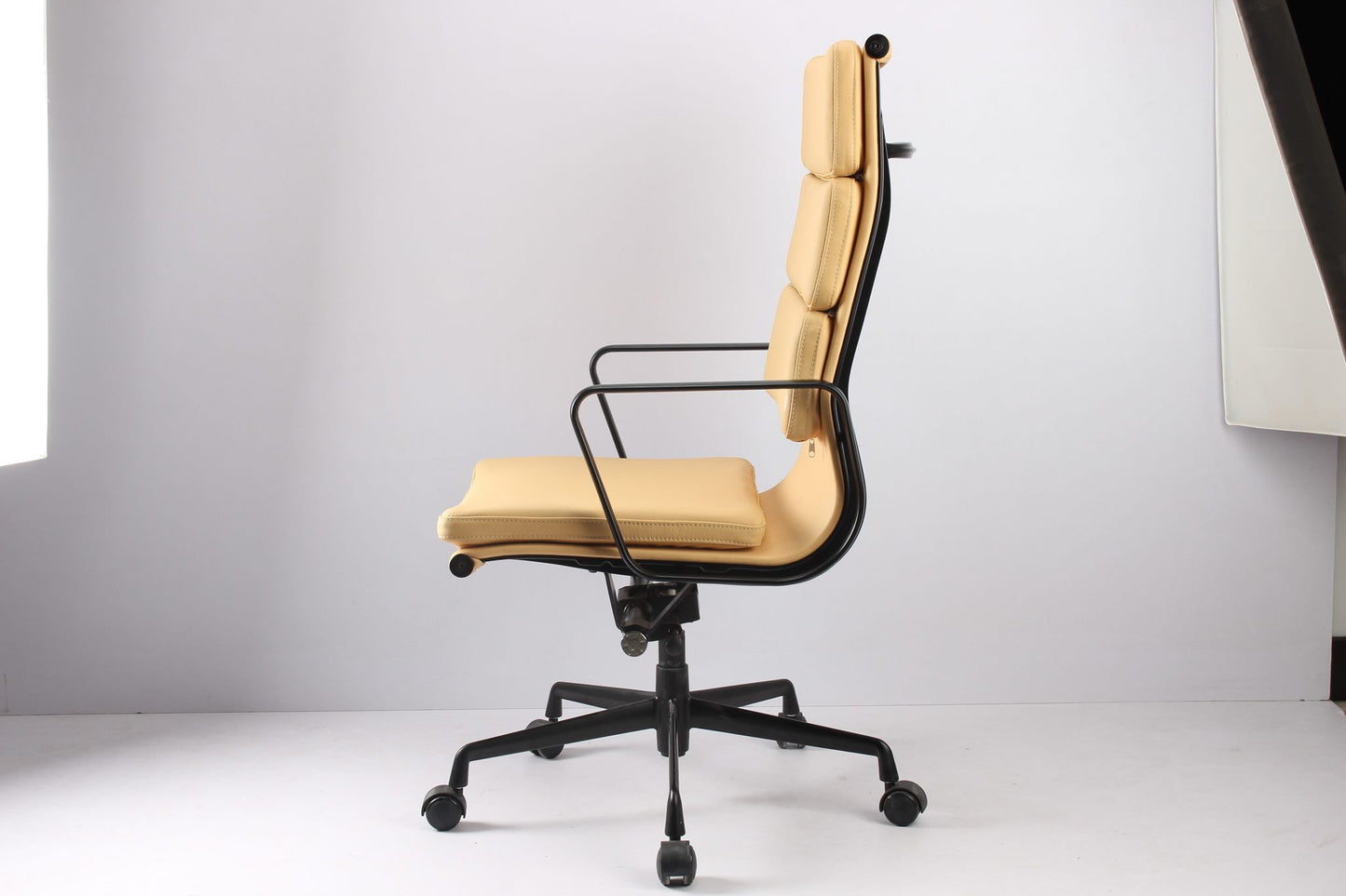 RP Genuine Leather Eames Soft Pad high back Office Chair, Beige color in stock