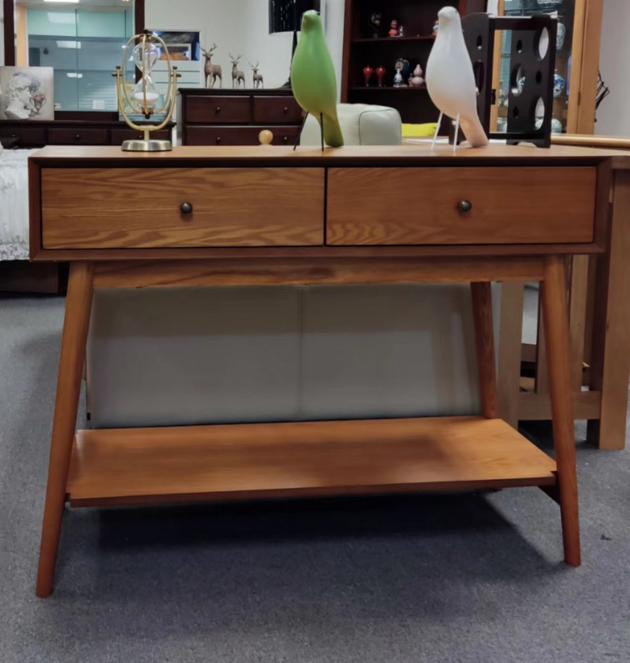 Mid-Century Consloe(Hall) table with 2 drawers, 2 color in stock