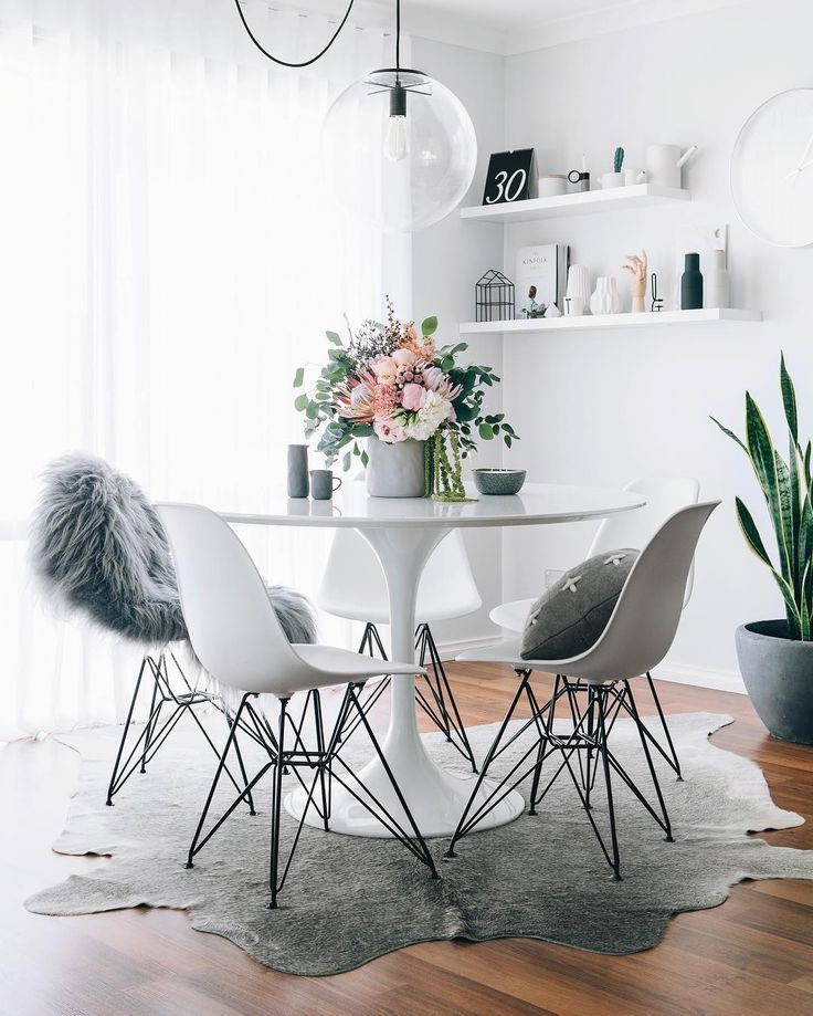 Fibreglass Round Tulip Dining Table - White - 110cm Diameter.