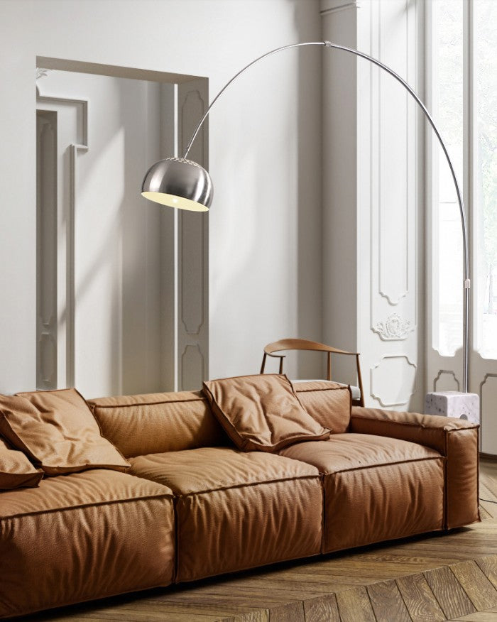 Arco floor lamp with natural marble base , 2 color avaliable now