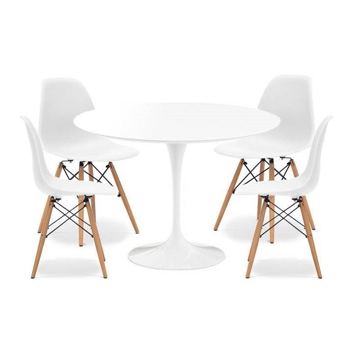 Fibreglass Round Tulip Dining Table - White - 90cm Diameter