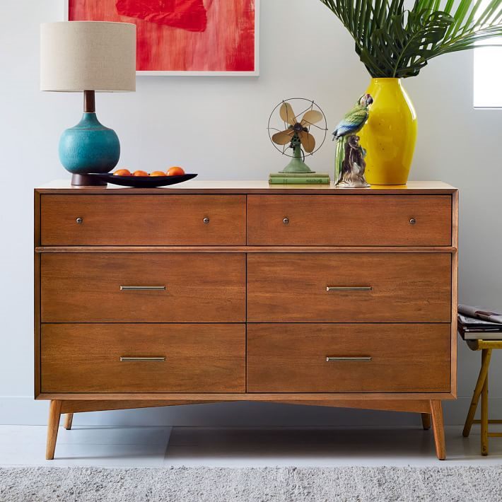 Mid-Century 2+4 drawers Cabinet( low boy) 2 color available