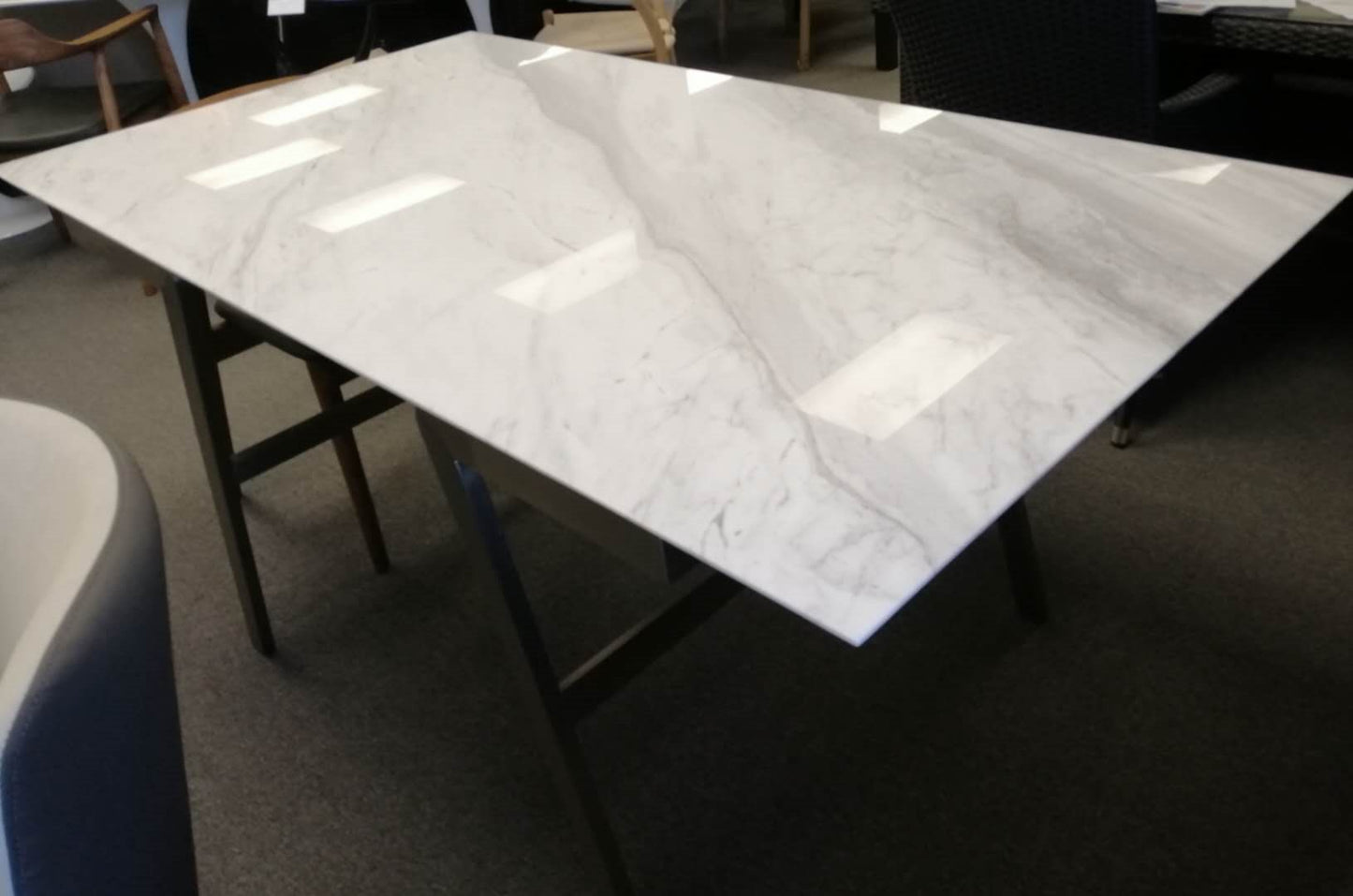 #705 Natural White Marble Dining Table - 3 Sizes