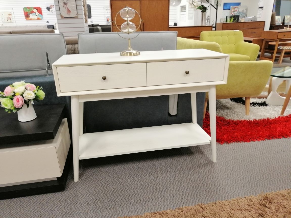 Mid-Century Consloe(Hall) table with 2 drawers, 2 color in stock