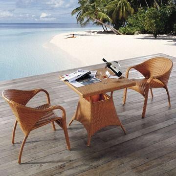 Teatime 3pc PE Rattan outdoor Dining table only, Clearance sale