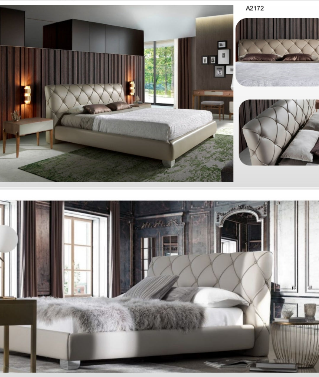 Great Design Italian Leather Bed Frame #2172, 3 size Special now