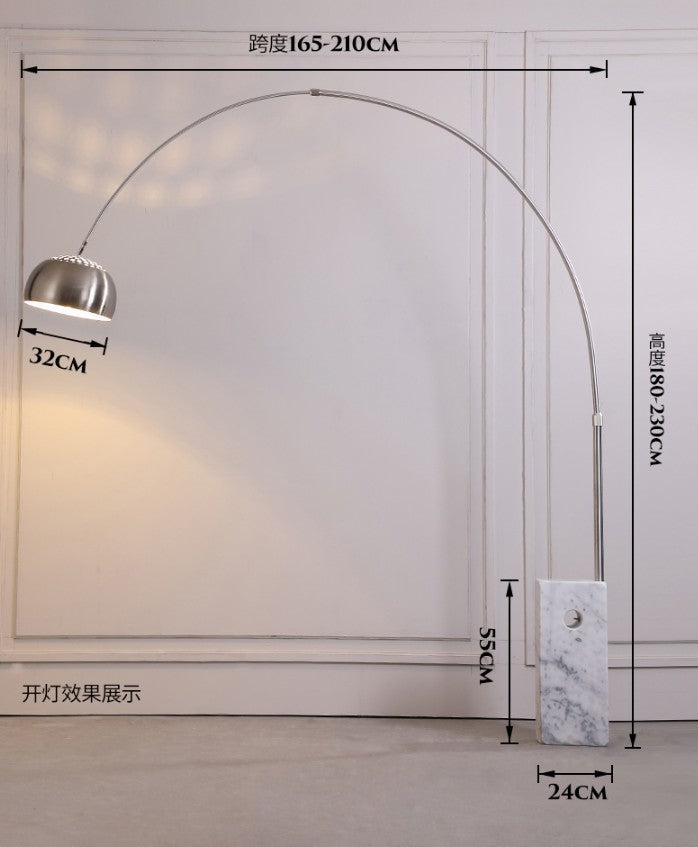Arco floor lamp with natural marble base , 2 color avaliable now