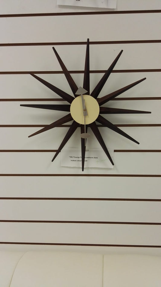 Replica Sunburst clock Walnut