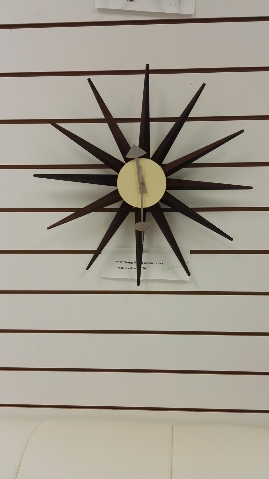 Replica Sunburst clock Walnut wood