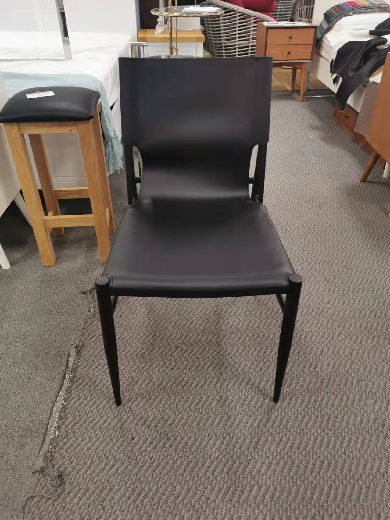 Modern Design Bridle Leather Dining Chair #805, 2 colors available