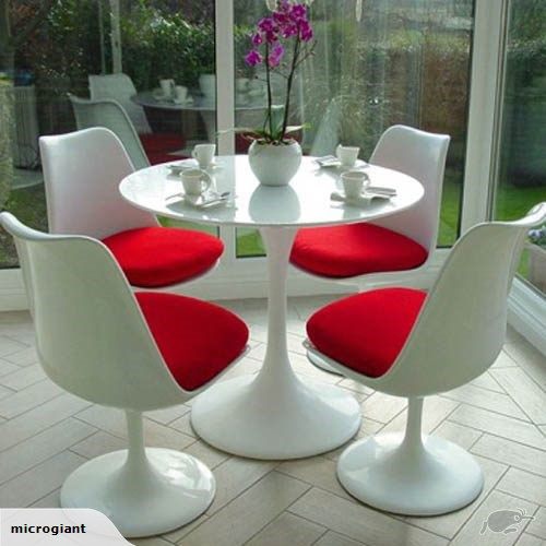 White Fiberglass Tulip Armless chair – MicroGiant