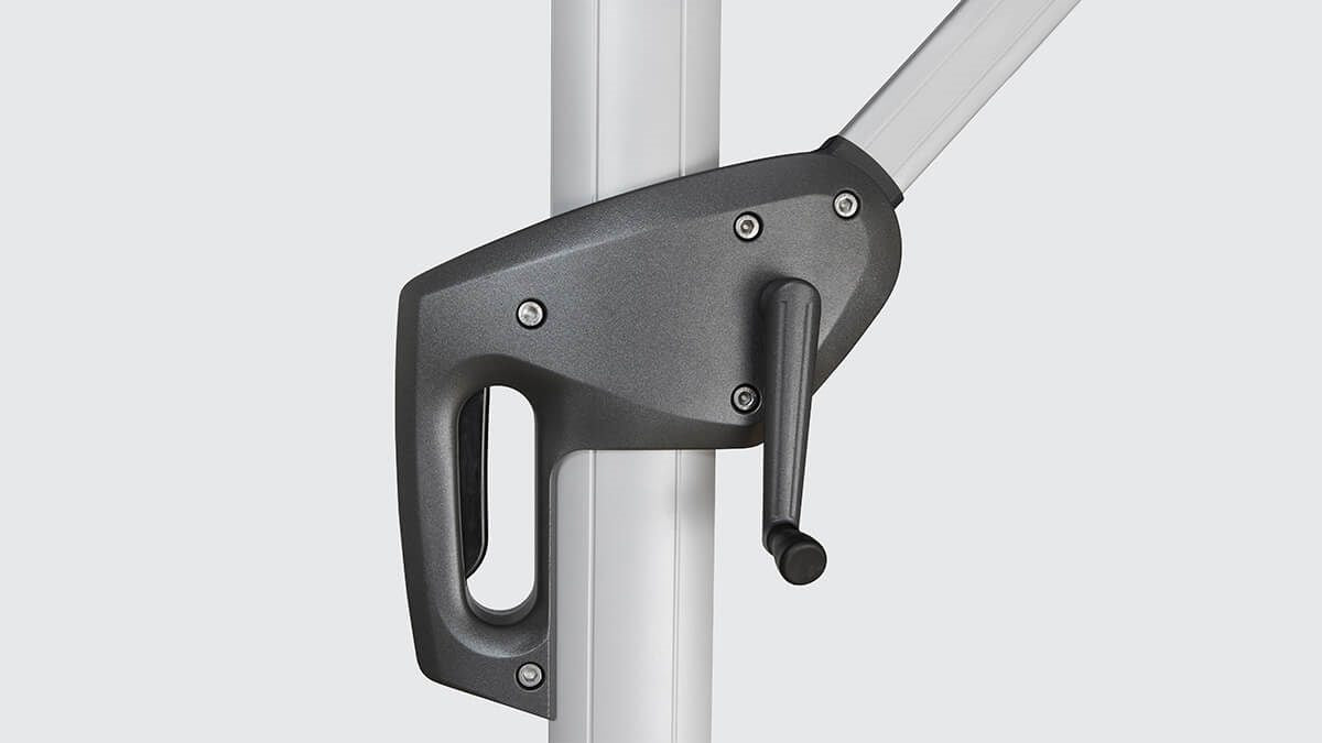 3m Grey color Sun Umbrella with wheeled Base available now