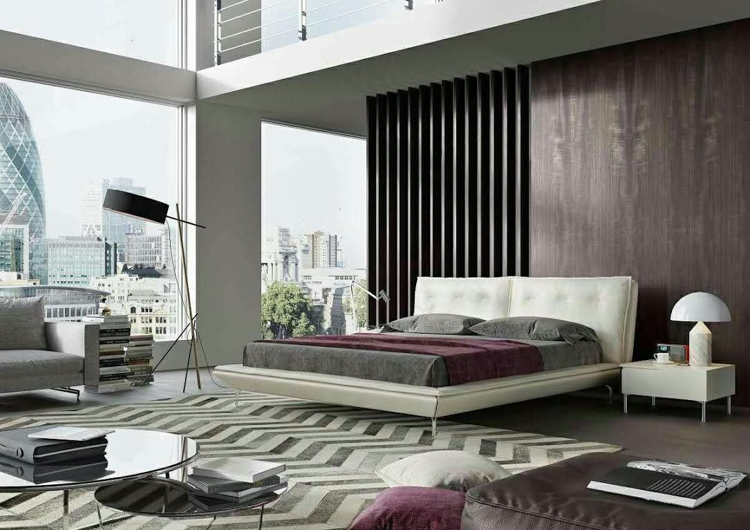 Modern Design Italian Leather Bed Frame #2203, 2 colours Special now