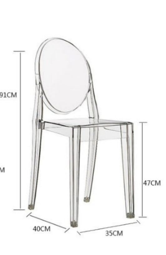 Armless Ghost Chair Clear color available now, Special price available now