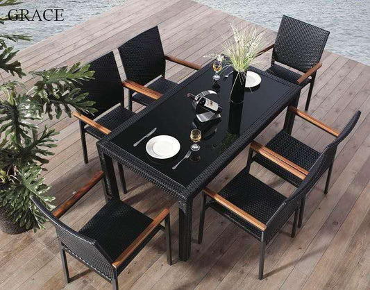 Grace 7pc PE Rattan outdoor Dining Set  by order