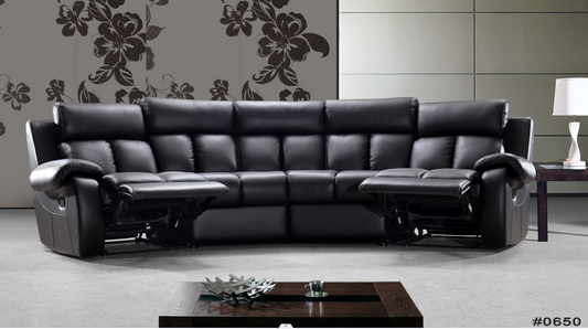5 seater Full Genuine Leather Recliner lounge suite #0650, *Special now*