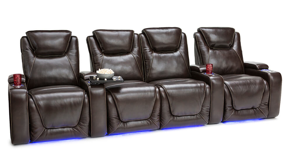 Multifunctional Electric Genuine Leather Home Theatre Seating 166 by 