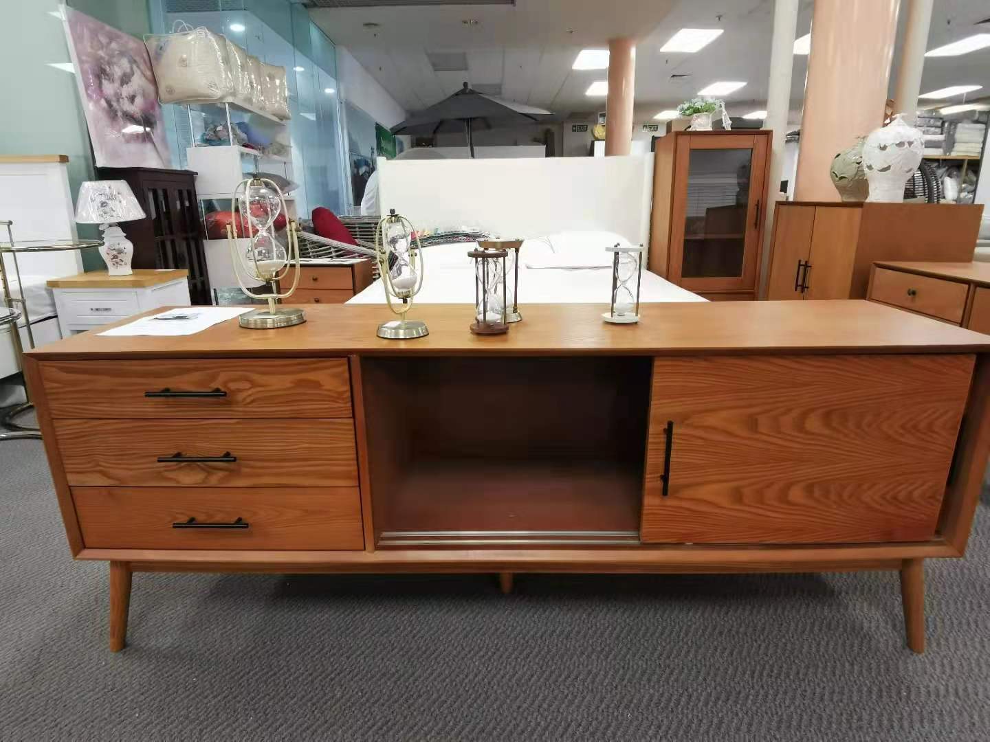 Mid-Century 1.8m Entertainment Unit, Walnut colour only