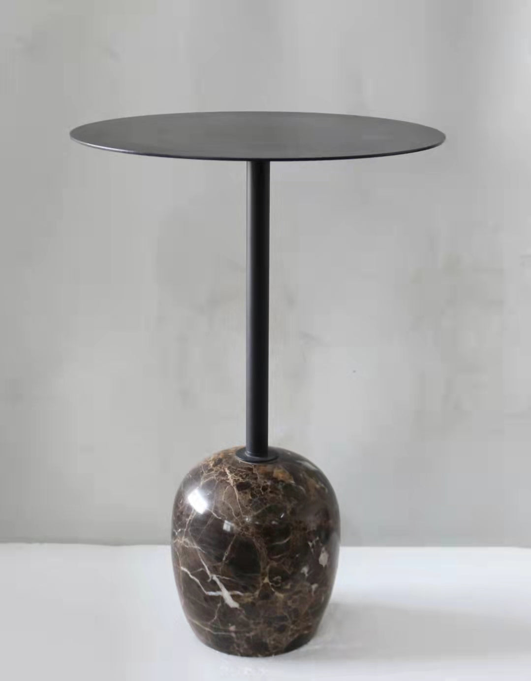 Brown color Natural Marble Base Side Table #636 available now