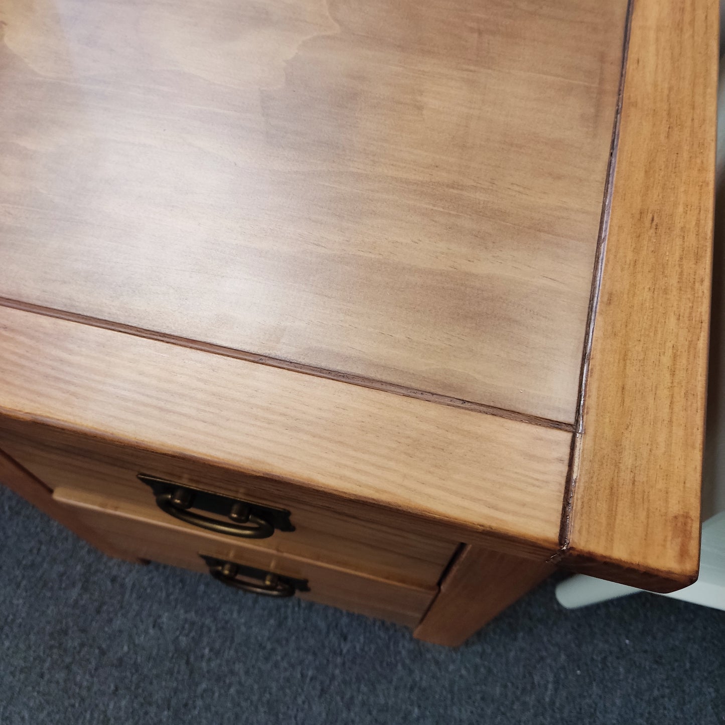 Solid Pine Bedside Table with 2 drawers